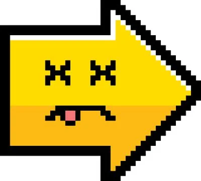 Dead 8-Bit Cartoon Arrow Stock Illustration
