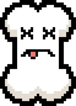 Dead 8-Bit Cartoon Bone Stock Illustration