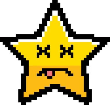 Dead 8-Bit Cartoon Star Stock Illustration