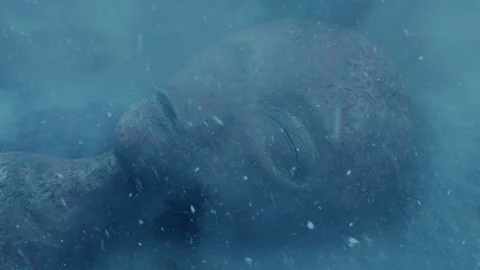 Dead Alien In Crash With Snow Falling Stock Footage 141120943