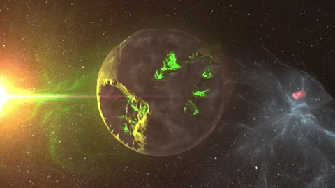 Dead Alien planet in deep space Stock-Footage 262329545