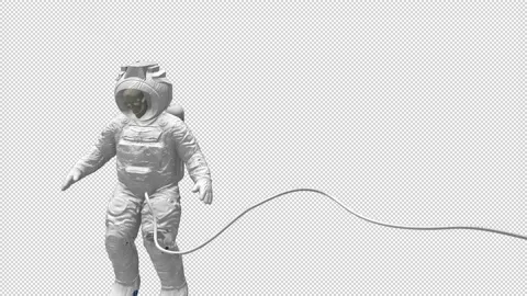 Dead Astronaut With Alpha Channel Stock Footage 154121244