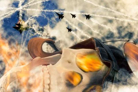 Dead Aviator Skull Stock Photos