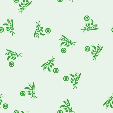 Dead bees glyph seamless pattern Stock Illustration