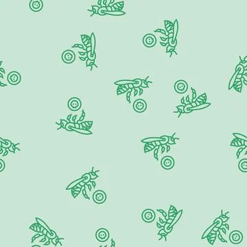 Dead bees line seamless pattern Stock Illustration