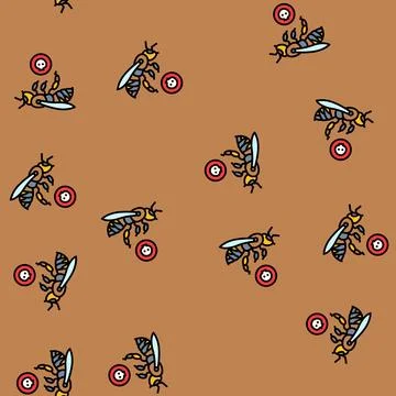 Dead bees vector seamless pattern イラスト素材