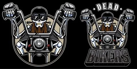 Dead Biker Mascot Stockillustratie