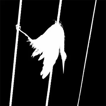 Dead Bird on the Electrical Wire Silhouette Stock Illustration