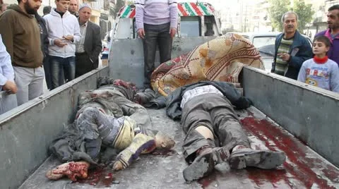 Dead Bodies Syria Stock Footage 12808841