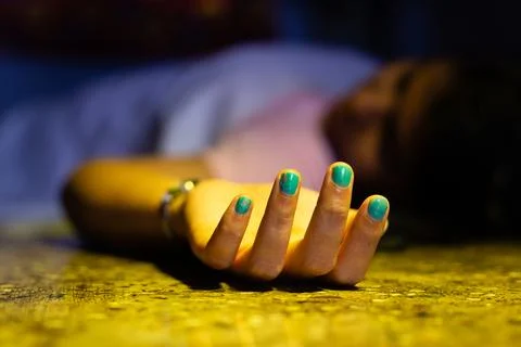 Dead body on floor Stock Photos