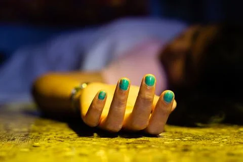 Dead body on floor Stock Photos