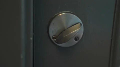 Dead Bolt Lock and Unlock-Close Up Video stock 147884035