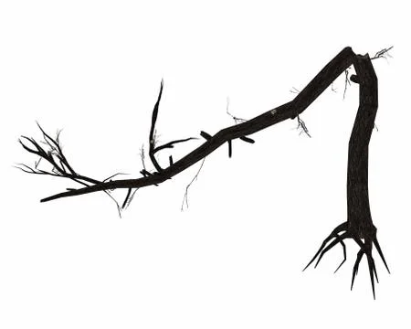 Dead broken tree trunk - 3D render Stock Illustration