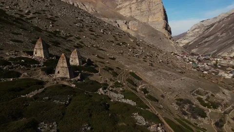 Dead city in Chegem stone old town, historical buildings Stock Footage 171287875
