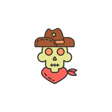 Dead cowboy colored icon. Element of wild west icon for mobile concept and web Stock Illustration