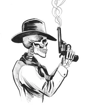 Dead cowboy Illustrazione stock