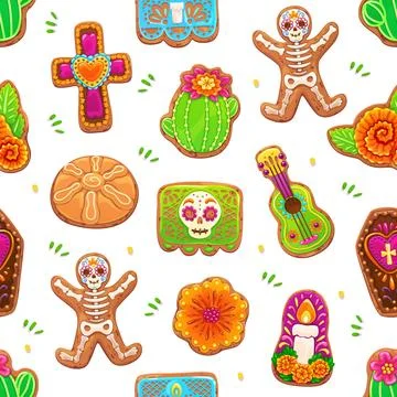 Dead day biscuit cookies vector seamless pattern イラスト素材