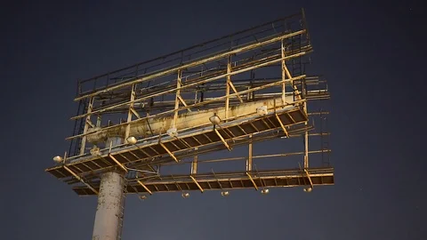 Dead Decaying Disused Empty Billboard Vídeo Stock 93266617