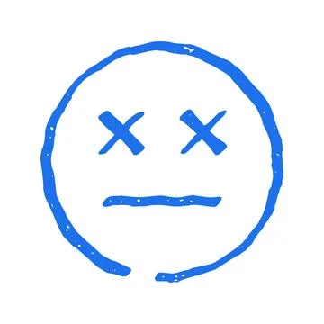 Dead Dizzy Face Emoji Hand Drawn In A Grunge Comic Vector Illustration Style Ilustração Stock