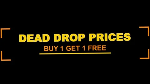 Dead drop prices buy 1 get 1 free promotional text animation against black .. Vídeo Stock 345757211