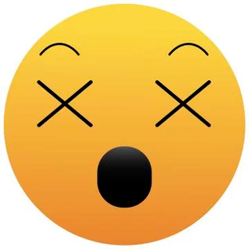 Dead emoji face flat style icon design, Cartoon expression cute emoticon 스톡 일러스트