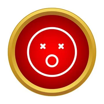 Dead emoji icon button for web applications Stock Illustration