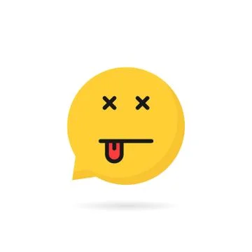 Dead emoji speech bubble logo Stock Illustration