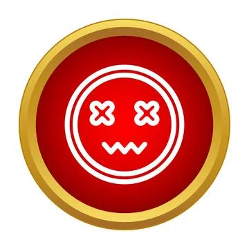 Dead emoticon icon symbolizing death stress and failure Stock Illustration