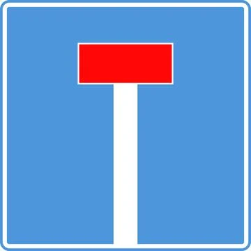 The dead end is ahead. Road information signs. Stock Illustration
