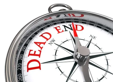 Dead end concept compass Stock Photos
