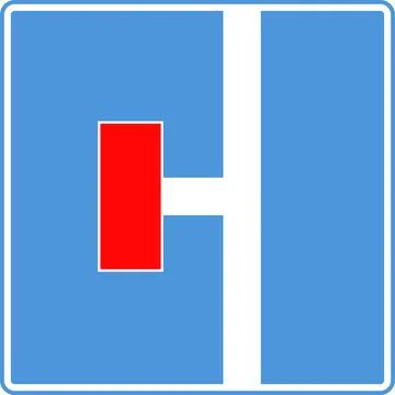 Dead end on the left. Road information signs. Stock Illustration