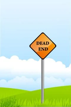 Dead end pole on natural background Stock Illustration