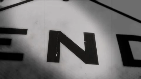 A Dead End sign in Black and White noir style film with light strobing fx Stock Footage 54183451