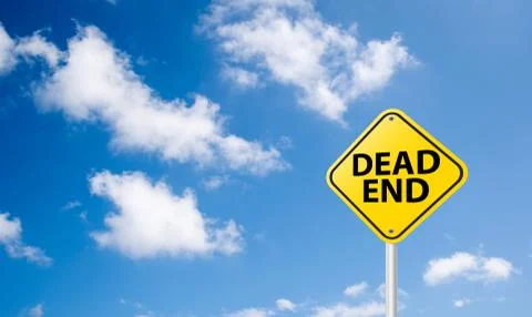 Dead end sign on blue sky background Stock Illustration