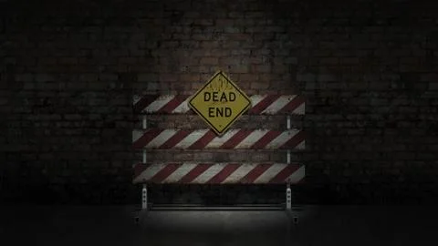 Dead end sign could represent various jobs or relationships Stock Illustration