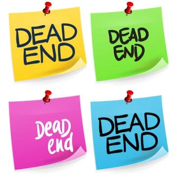 Dead End Sticky Note 스톡 일러스트