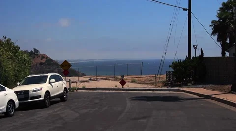 Dead end street into ocean Stock-Footage 67638550