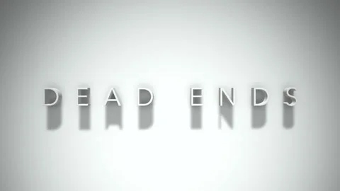 Dead ends 3D title animation with shadows on a white background Stock Footage 297268592