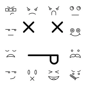 Dead, face flat vector icon in emotions pack Stock Illustration