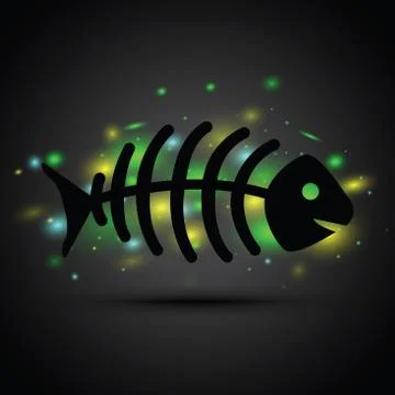 A dead fish on black background Stock-Illustration