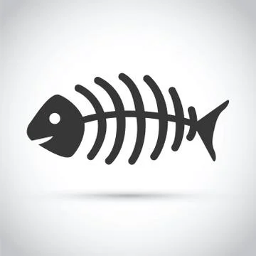 A dead fish on a gray background Stock Illustration