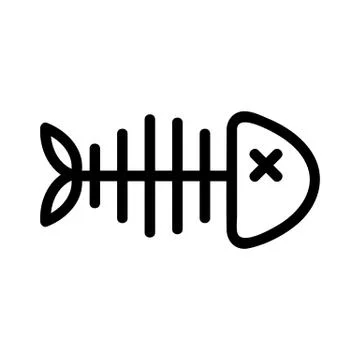 Dead fish skeleton icon vector. Isolated contour symbol illustration イラスト素材
