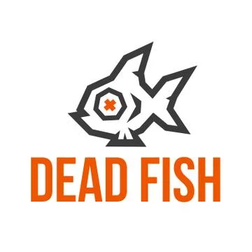 Dead Fish Studio low poly logo. 2 Colors. Stock Illustration