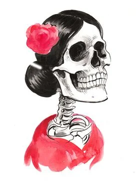Dead Flamenco dancer Stock Illustration