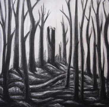 Dead forest scene Stock Illustration