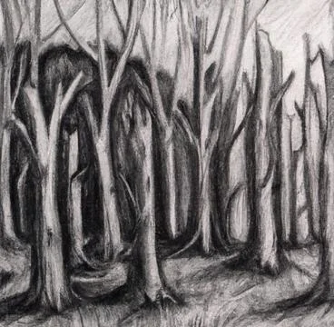 Dead forest scene Stock Illustration