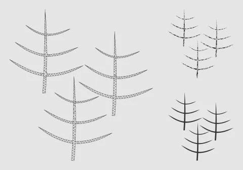 Dead Forest Vector Mesh Carcass Model and Triangle Mosaic Icon Stock Illustration
