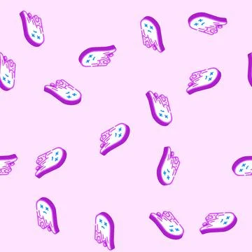 Dead ghost isometric icon seamless pattern Illustrazione stock