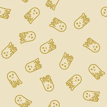 Dead ghost line vector seamless pattern Illustrazione stock
