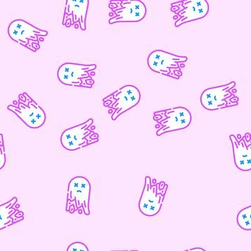 Dead ghost vector seamless pattern Illustrazione stock